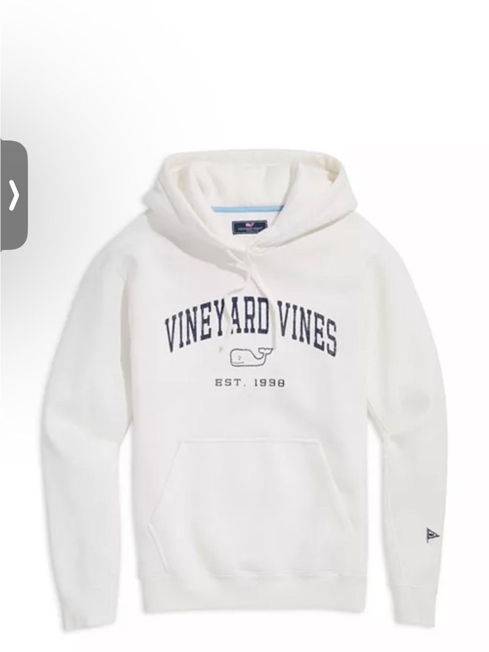 Vineyard Vines Men's Cream Vintage Whale Clean Fleece Hoodie Sweatshirt, Size L